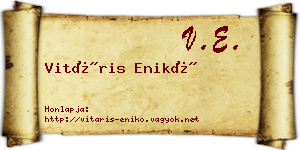 Vitáris Enikő névjegykártya